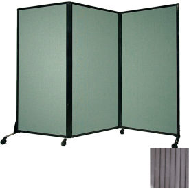 Portable Acoustical Partition Panel 70"x8'4" With Casters, Gray