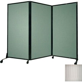 Portable Acoustical Partition Panel, 70"x8'4" With Casters, Clear