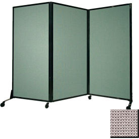 Portable Acoustical Partition Panel, 70"x8'4" Fabric, With Casters, Slate