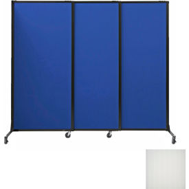 Portable Acoustical Partition Panels, Sliding Panels, 70"x7' With Casters, Opal