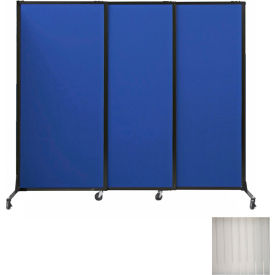 Portable Acoustical Partition Panels, Sliding Panels, 80"x7' With Casters, Clear