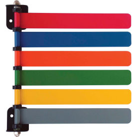 6-Flag Room ID System, 8"L Aluminum Flags, Assorted Colors, 1/PK