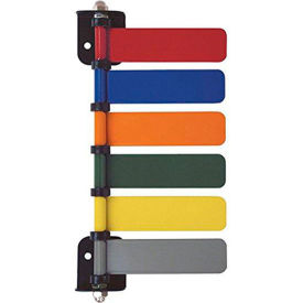 6-Flag Room ID System, 4"L Aluminum Flags, Assorted Colors, 1/PK