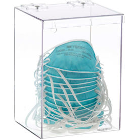 Acrylic Wall Mountable Face Mask Dispenser with Lid, Clear