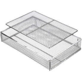 Wire Mesh Basket 17x10-3/4x2-1/4 Stainless Steel Electropolish Price Each for Qty 1-4