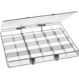 Wire Mesh Basket - 20-1/4"L x 17-3/16"W x 2-1/2"H Stainless Steel, Natural