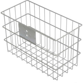 Wire Mounting Mesh Basket 14"L x 7"W x 9"H Plain Steel, Gray - Price Each for Qty 1-4