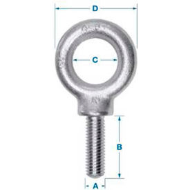 Carbon Eyebolt - 3/8-16 - 1-1/4" Shank - Zinc Plated - Made In USA