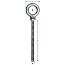 Carbon Eyebolt - 5/8-11 - 4" Shank - Galvanized - Made In USA
