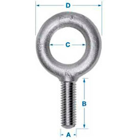 Carbon Eyebolt - 1/4-20 - 1" Shank - Zinc Plated - Made In USA
