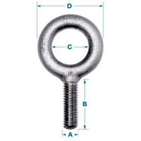 Carbon Eyebolt - Plain Pattern - 3/4-16 - 2" Shank - Made In USA