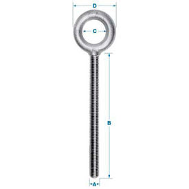 304 Stainless Eyebolt - Plain Pattern - 1/2-13 - 6" Shank - Made In USA