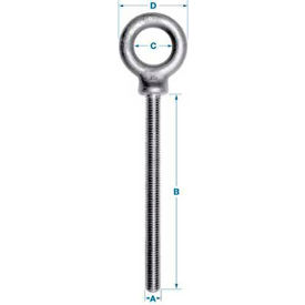 Carbon Eyebolt - 1/2-13 - 4" Shank - Zinc Plated - Made In USA