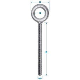 Carbon Eyebolt - 5/8-11 - 4-1/2" Shank - Galvanized - Made In USA