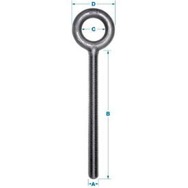 Carbon Eyebolt - Plain Pattern - 1/2-13 - 6" Shank - Made In USA