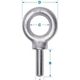 Carbon Eyebolt - 5/8-11 - 1-1/4" Shank - Galvanized - Made In USA