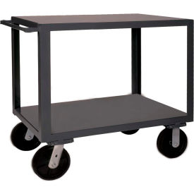 Utility Cart w/2 Shelves, 4000 lb. Capacity, 42-1/8"L x 24"W x 37-3/8"H, Gray