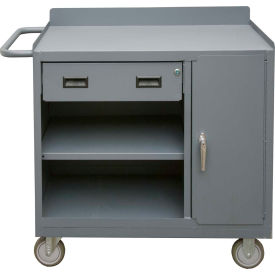 Mobile Bench Cabinet, 1 Drawer, Square Edge, 41-7/8"W x 18-1/8"D, Gray