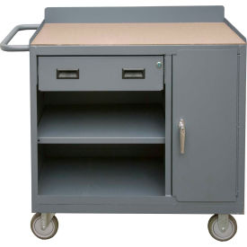 Durham Mfg. Mobile Bench Cabinet, Shop Top Square Edge, 1 Drawer, 41-7/8"W x 18-1/8"D