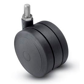 Threaded Stem Soft Tread Caster - 75mm Dia. 5/16-18 x 1 Stem Black