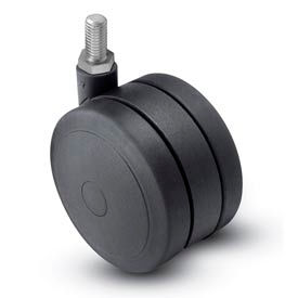 Threaded Stem Soft Tread Caster - 75mm Dia. 3/8-16 x 1 Stem Black