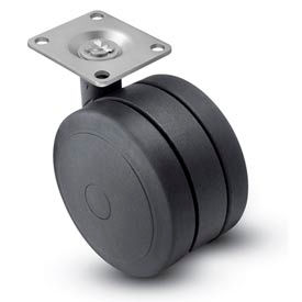 Swivel Top Plate Soft Tread Caster - 75mm Dia. Black