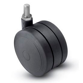 Threaded Stem Soft Tread Caster - 75mm Dia. 3/8-16 x 3/4 Stem Black