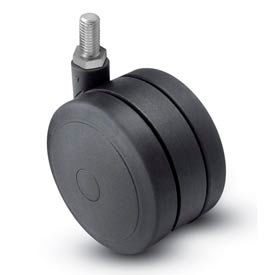 Threaded Stem Soft Tread Caster - 50mm Dia. 3/8-16 x 1 Stem Black