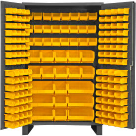 Flush Door - 171 Yellow Bins, 16 Ga. All-Welded Cabinet 48x24x78