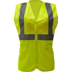 Class 2 Ladies Hi-Vis Safety Vest, Lime, S/M