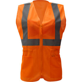 Class 2 Ladies Hi-Vis Safety Vest in Orange, 2XL/3XL