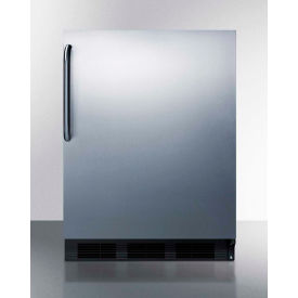 Freestanding Counter Height Refrigerator Freezer w/ Curved Handle, 5.1 Cu. Ft. Capacity, Black