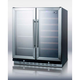 Undercounter Dual Zone Wine & Beverage Cooler W/Locks, 30" Wide
