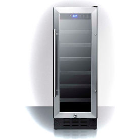 Summit-Undercounter Wine Cellar. LED Lighting, Built-In, 21 Bottle Capacity, 12" Wide