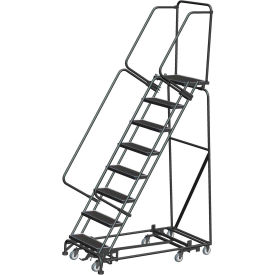 6 Step Steel All-Directional Safety Rolling Ladder Weight Actuated Lock 16" Perf. Step-WA-AD-062414P