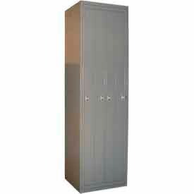 1-Tier 4 Door Locker w/ Knob Lock, 26"W x 21-1/4"D x 84-1/2"H, Gray, Assembled