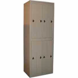 2-Tier 8 Door Locker with Combo Lock, 31"W x 21-1/4"D x 84-1/2"H, Silver, Assembled