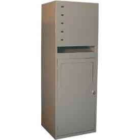 2-Tier 2 Door Locker w/ Knob Lock, 24-5/16"W x 21-1/4"D x 69"H, Silver, Assembled