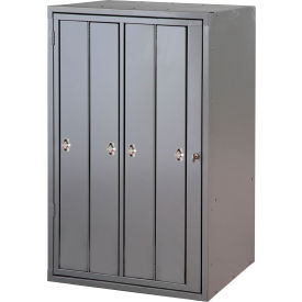 1-Tier 4 Door Garment Locker with Knob Lock, 26"W x 21-1/2"D x 42-1/2"H, Gray, Assembled
