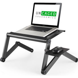 WorkEZ Cool Laptop Stand with Fans, USB Ports & Mouse Pad, Black