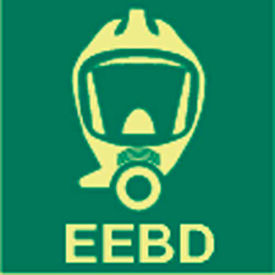 Emergency Escape Breathing Device Sign 6" x 6" Photoluminescent, 1/Case