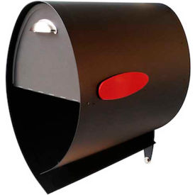 Stainless Steel Mailbox - 10"W x 18-1/4"D x 17-1/2"H, Black Powder Coat