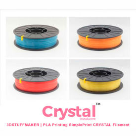 PLA 3D Printer Crystal Filament, 1.75mm, 0.75 kg, Yellow