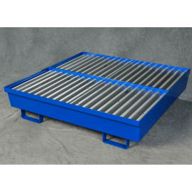 4 Drum Spill Containment Platform - 54-1/2"W x 54"D x 12"H - Steel