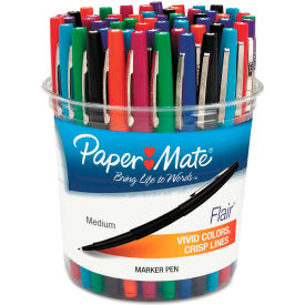 Flair Felt Tip Marker Pen, Assorted Ink, Medium, 48 Pens/Set