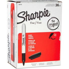 Permanent Marker, Fine Point, Black, 36/Pack with (1) Bonus S-Gel 0.7 mm Black Ink Pen