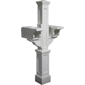 Double Mailbox Post - 56"H White