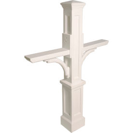 Mayne Newport Plus Double Mailbox Post - White