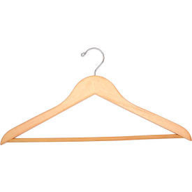 18" Flat Wood Hanger for Men's Suit, Standard Hook, 100/Case