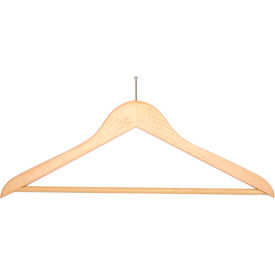 18" Flat Wood Hanger for Men's Suit, Balltop Hook, 100/Case